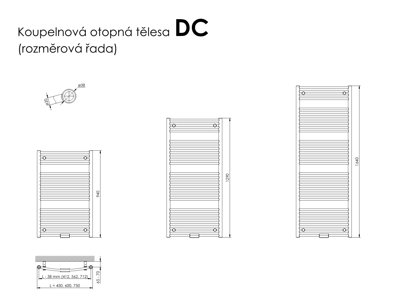 Rozměry radiátoru DC